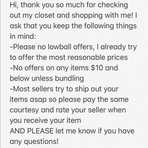 Other - Thank you for checking out my closet! Other - Thank you for checking out my closet!